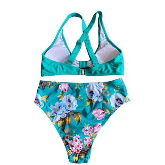 Green Floral Bottom Bikini size Small - Picture 2 of 8